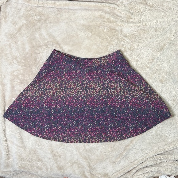 Hinge Nordstrom Gray/Purple w/Pink & Beige Polka Dots Skater A-Line Skirt- Large - Picture 3 of 7
